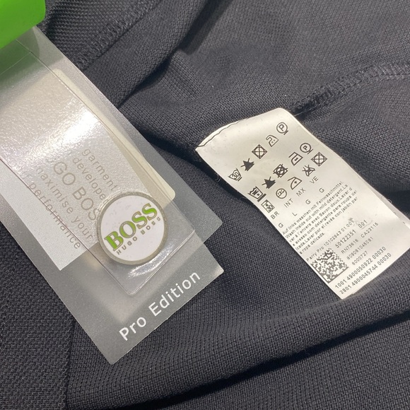 BOSS Men Black Polo Golf Shirt Pro Edition Size L wtags regular fit 100% cotton - Picture 7 of 11